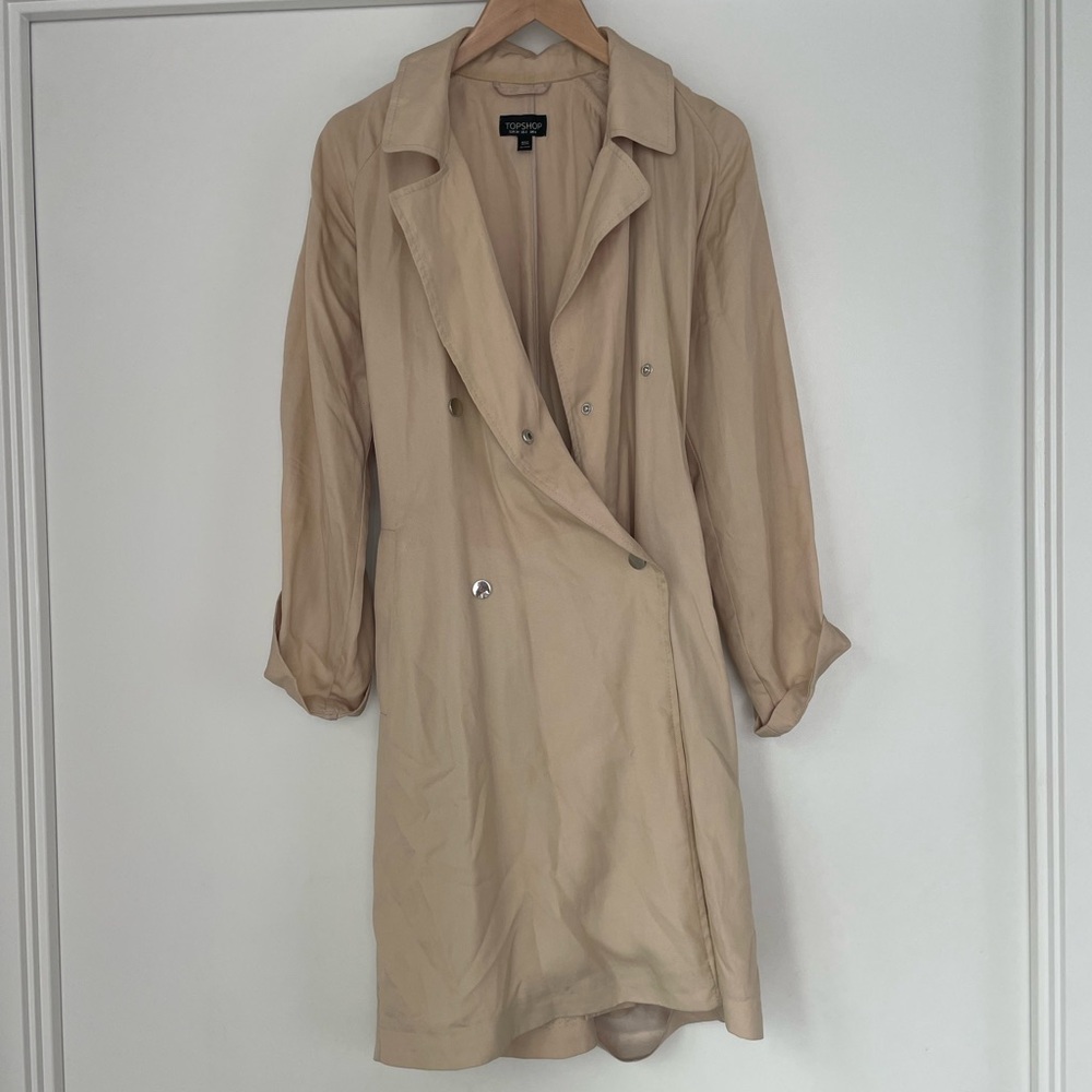 Tan Topshop Double-Breasted Women's Coat